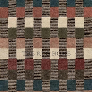 Hand Tufted Wool Area Rug – Geometric Abstract Multicolor Carpet