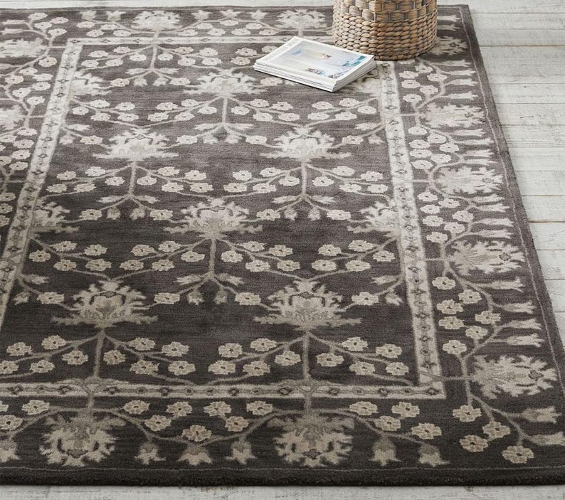 Kennedy Rugs Kennedy Charcoal PB Traditional Oriental Handmade Tufted 100% Woolen ...