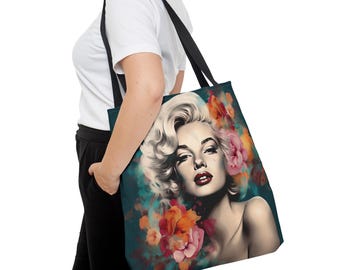 Sac Fourre-tout Boho Rétro Marilyn Monroe - 6,5x9 Pouces, Fermeture éclair, Style Cool Décontracté, Idéal Quotidien