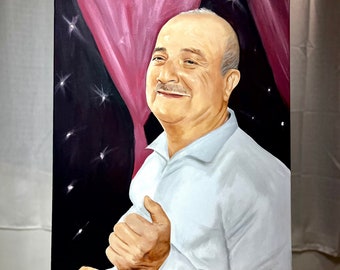 Pintura al óleo personalizada de foto sobre lienzo, Retrato original hecho a mano, Decoraciones de pared, Regalo personalizado, Pintura de boda