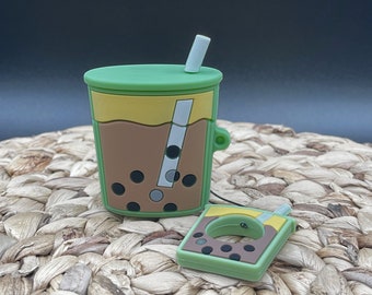 Mint Green Milk Bubble Tea 3D AirPod Case Cover Gen 1/2