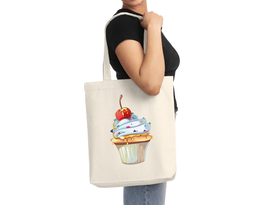 Cupcake Tote Bag 'SWEET TOOTH' Cute Colorful Unisex Etsy