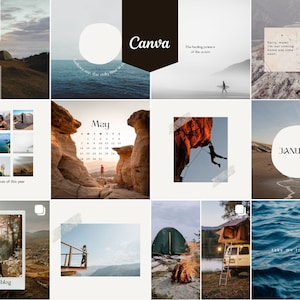 Canva Travel Blog Social Media Template Bundle, Instagram Post Design, Content Creator