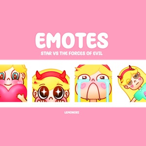 Star VS The Forces Of Evil Emotes | Discord | Twitch | Youtube | Cute cartoon bundle | SVTFOE | 4 emotes