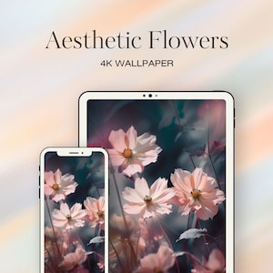 Boho Flower Digital Wallpaper | Serene Mac Background | Aesthetic wallpaper