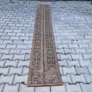 Patchwork Teppich Läufer, Handgefertigter Teppich, Orientteppich, Küchenläufer, Anatolischer Teppich, Wollteppich, 4x30cm