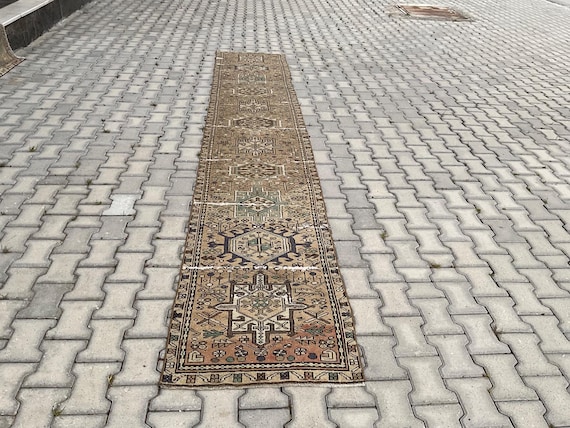 2x14 Long Runner Rug, Handmade Rug, Oriental Rug, Kitchen Runner Rug, Corridor Rug, Long Runner, Vintage Rug, Nomadic, Antique, 2.3x13.8 ft.
