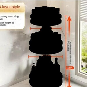 Rotations-Gewürzregal-Organisatorglas-Dosen für Küchenzubehör Rutschfeste Aufbewahrungsschale aus Kohlenstoffstahl für Gewürze und Gewürze 3 layer