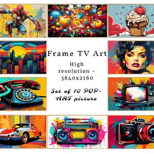 Samsung Frame TV Art Collection, Frame TV Art Collection, Pop Art Frame TV Paintings, 10 pinturas y nueva incorporación, Descarga digital