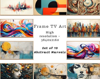 Abstracte kunst voor Samsung Frame TV, collectie moderne schilderijen (digitale download)
