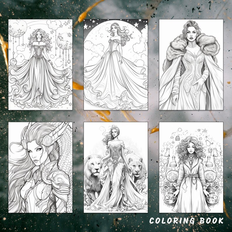 32 Lady Coloring Page, Lady Coloring Book, Fantasy Lady Coloring Book ...