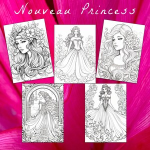 30 Princess Coloring Page, Princess Coloring Book, Fantasy Coloring