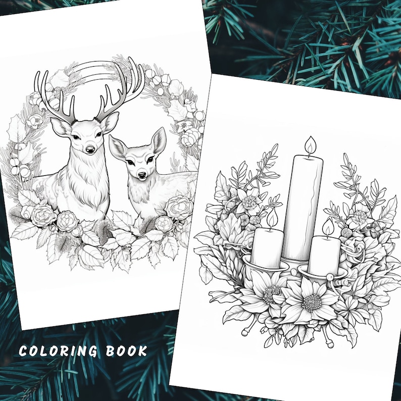 30 Christmas Wreath Coloring Page, Christmas Coloring, Wreath Coloring