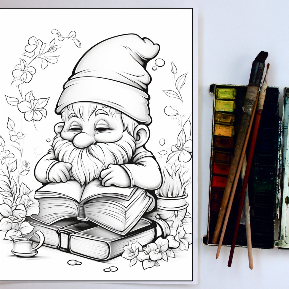 26 Gnome Coloring Book, Gnome Coloring Pages, Fantasy, Coloring Gnome Daydream, Cute Gnome ...