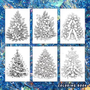 23 Christmas Tree Coloring Page, New Year Coloring Book, Holiday ...