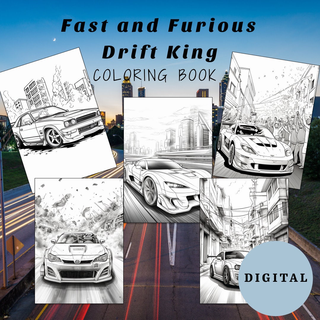 20 Cars Coloring Page, Cars Coloring Book, Adults + Kids Instant