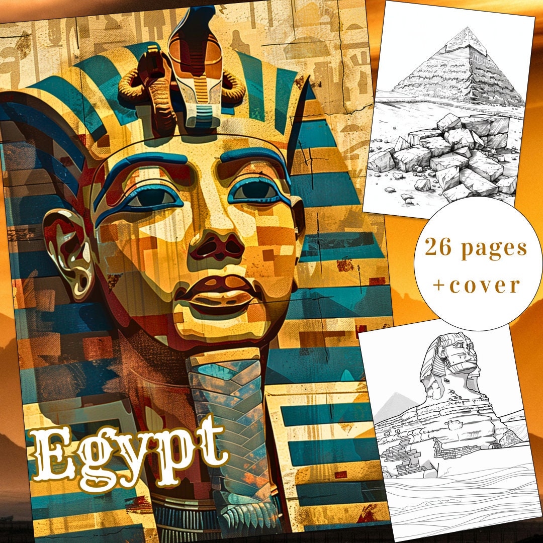 26 Egypt Coloring Page, Egyptian Architecture Coloring, Pyramids