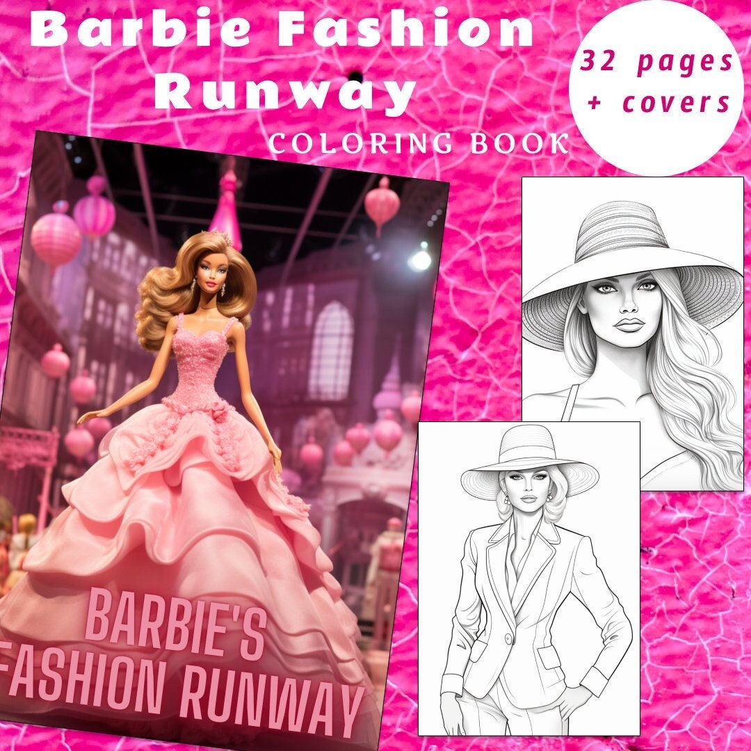 32 Barbiie Style Coloring Page Barbie Coloring Book Coloring Book Adults Kids Instant Download Barbie Fashion Runway Printable PDF Etsy