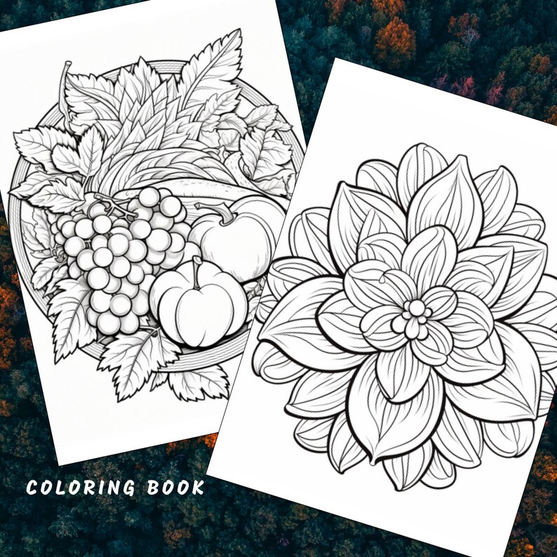 34 Autumn Mandala Coloring Page, Autumn Coloring, Coloring Book, Adults
