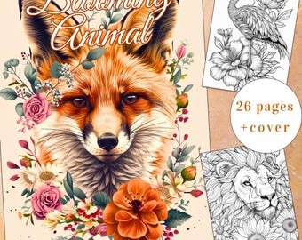 Kolorowanka „Kwitnące zwierzęta”, ilustracje kwiatów (do druku w formacie PDF)