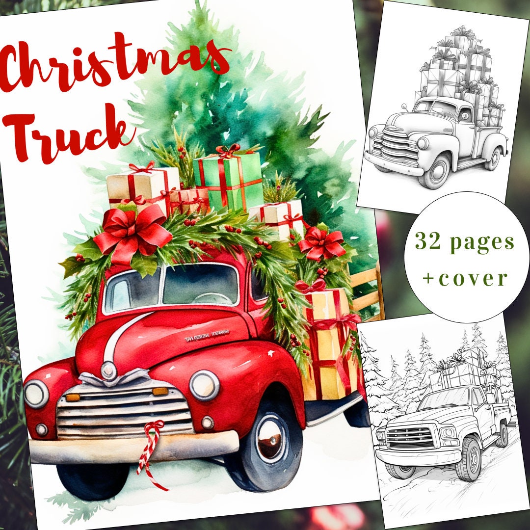 32 Christmas Truck Coloring Page, Christmas Coloring, Truck Coloring