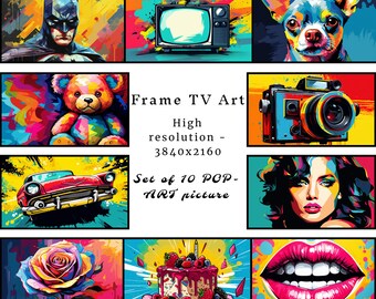 Pop Art Samsung Frame TV Art, Vibrant Paintings (Digital Download)