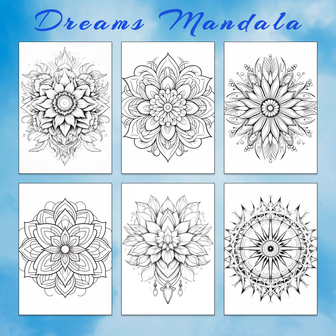 24 Mandala Dreams Coloring Page, Mandala Coloring, Fantasy Coloring ...