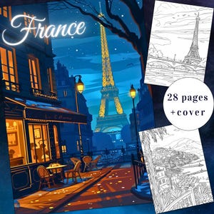 28 France Coloring Page, France Architecture Coloring, French Scenes Coloring, Adults + kids Instant Download, France Coloring,Printable PDF