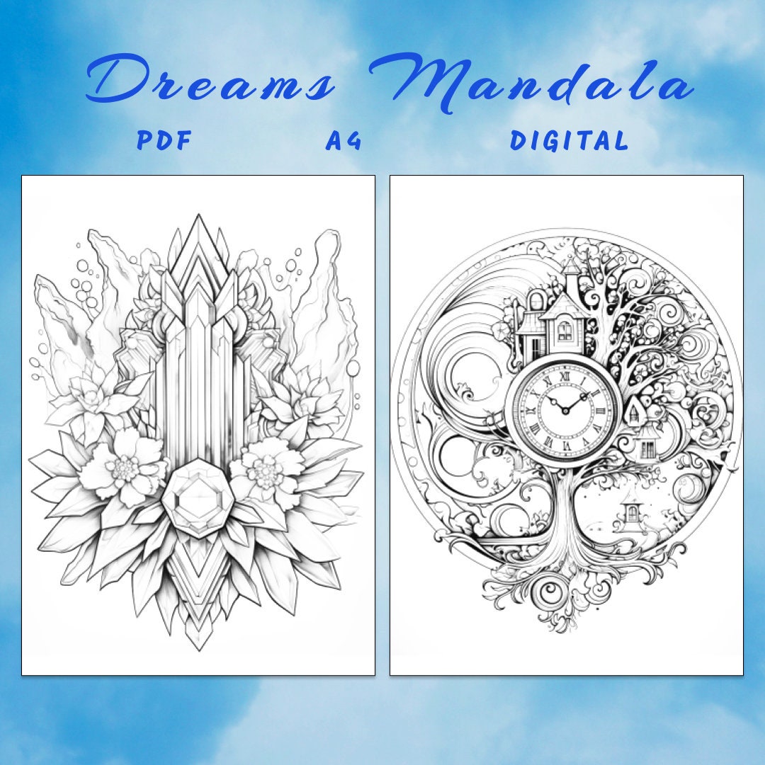 24 Mandala Dreams Coloring Page, Mandala Coloring, Fantasy Coloring ...