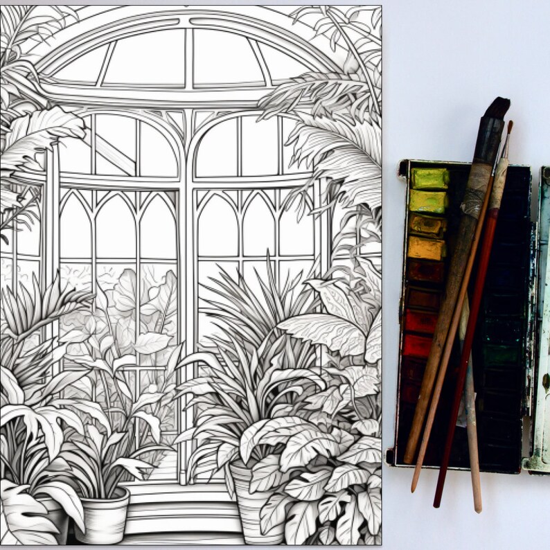 34 Window Beauty Coloring Page Beauty Coloring Book House - Etsy