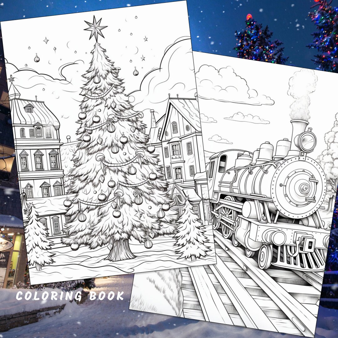 24 Winter Village Coloring Page, Fantasy Coloring, Winter Coloring