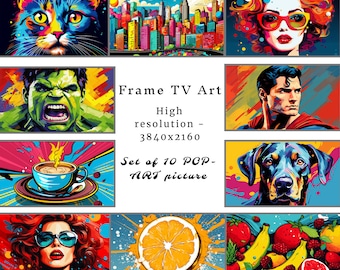 10 Samsung Frame TV Art Collection, Frame TV Art Collection, Pop Art Frame TV Paintings, 10 paintings and new addition, Digital Download