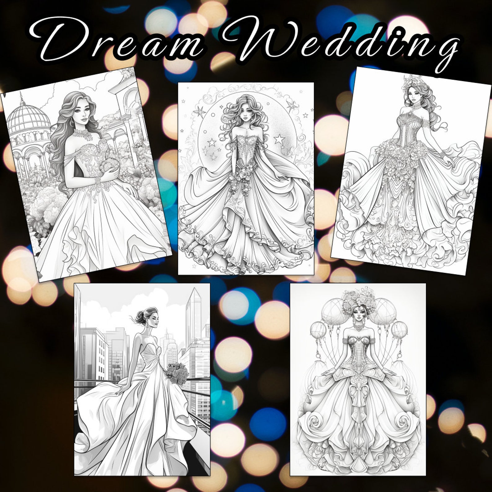 30 Wedding Lady Coloring Page Book Bride Coloring Wedding - Etsy