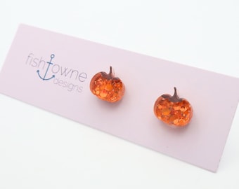 Pumpkin Stud Earrings - Fall Acrylic Studs