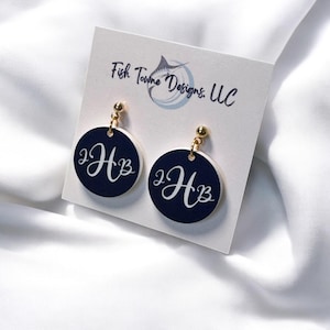 Personalized Acrylic Monogram Earrings – Custom Initial Jewelry