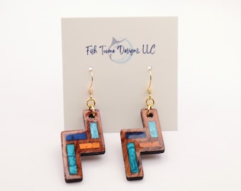 Wood and Resin Whimsical Dangles