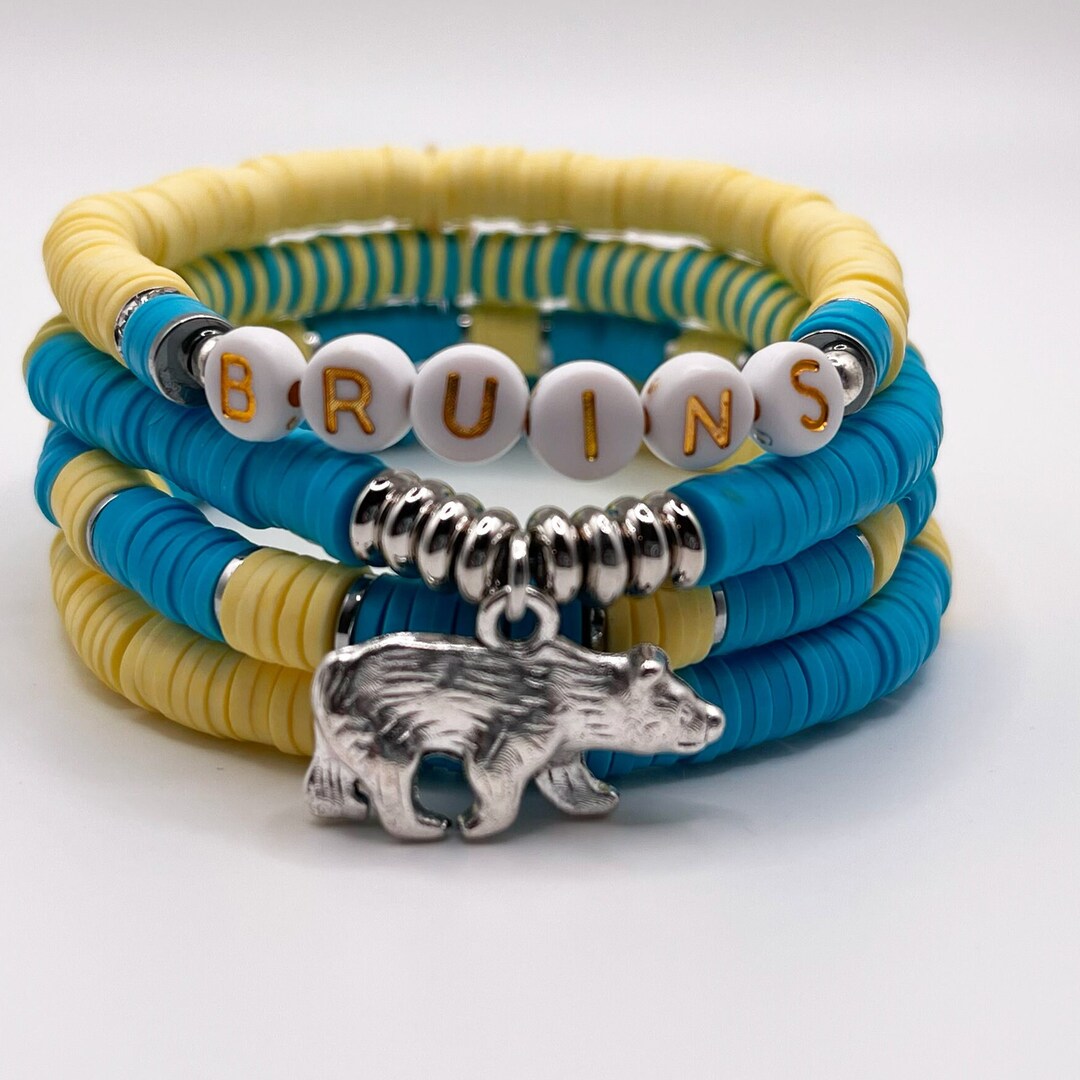 Heishi Blue and Yellow Bracelet Stack Etsy