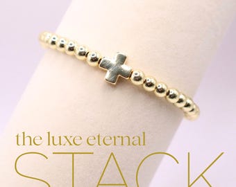 Pulsera delicada con cruz de oro - Minimalista - Joyería de bautizo