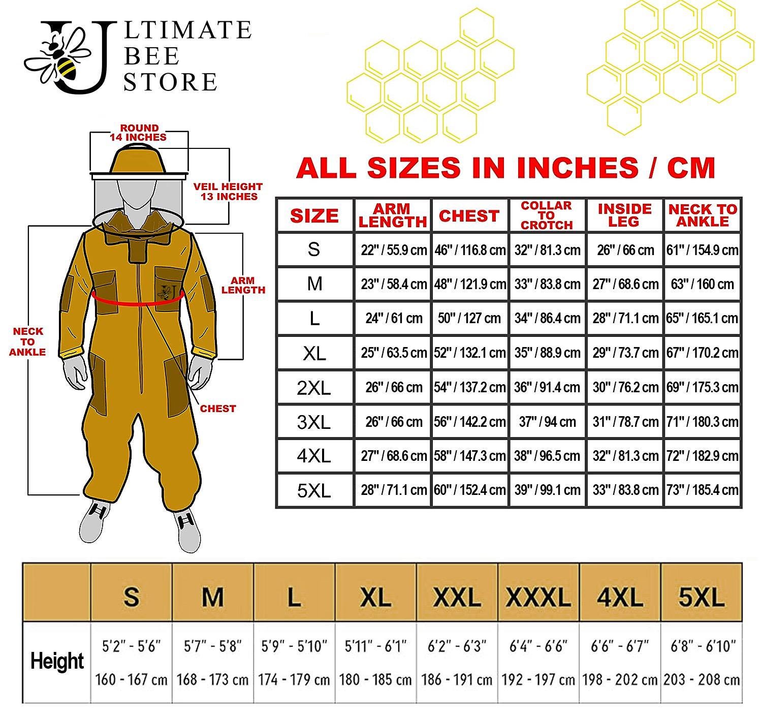 Ventilated Bee Suit: Three-layer Beekeeping Coverall With Round Veil ...