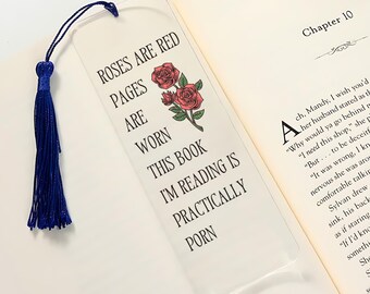 Smut Reader Dark Romance Roses Are Red funny bookmark for booktok gift, spicy Romantasy reader book mark gift, bookish gifts