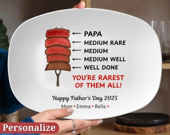 Personalized Platter Rarest Of Them Grilling Plate Funny Gift For Fathers Day 2026 Gift From Son Custom Platter BBQ Gift Cook Serving tray