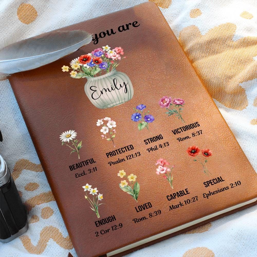 Personalized Prayer Journal For Women, Custom Christian Gift, Positive Affirmations Journal, Religious Christmas Gift for Girls God Says