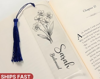 Bridesmaid Proposal Gift Bookmark, Birth Flower Book mark, Bridesmaid Gift Personalized Gift for her, Maid of honor Be my Bridesmaid