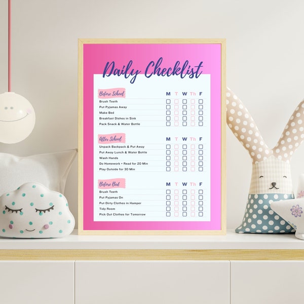 Morning Routine Chart for Teen - Etsy