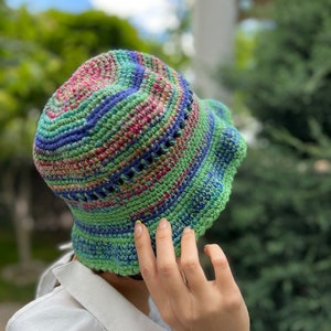 Colorful Knit bucket hat gift image 1