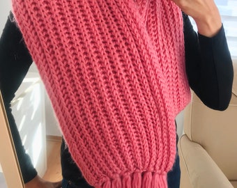 Handmade Pink Long Scarf - Cozy Winter Fashion Accessory - Unique Gift Idea