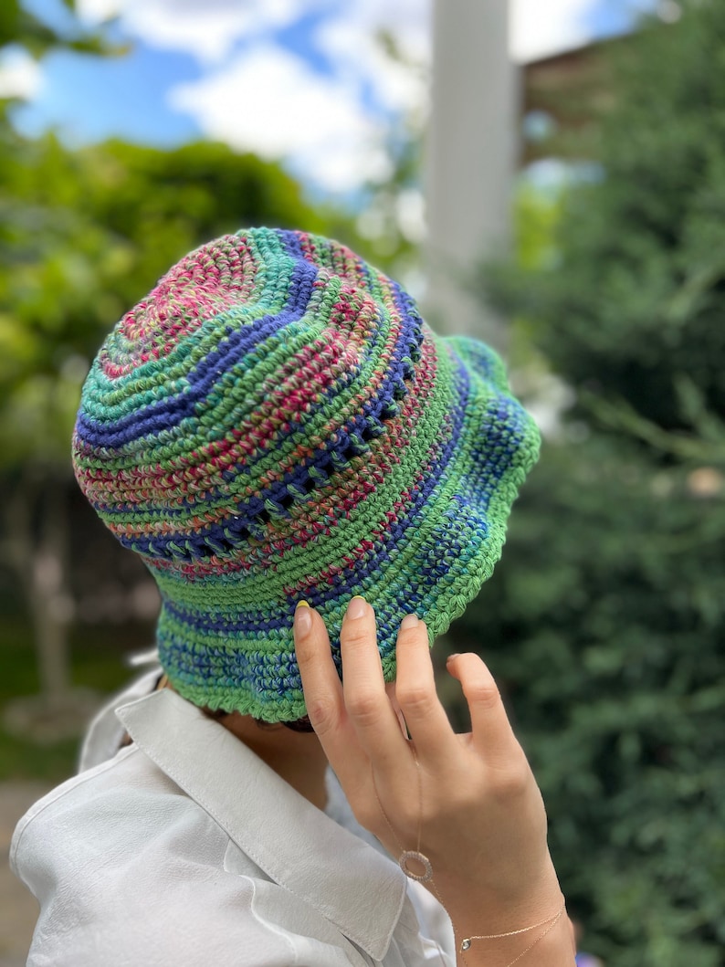 Colorful Knit bucket hat gift image 1