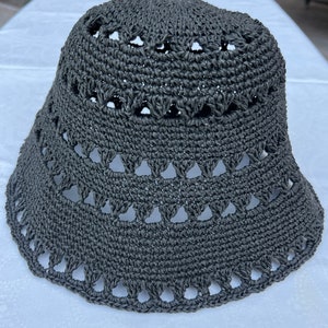 Black knit bucket hat image 2