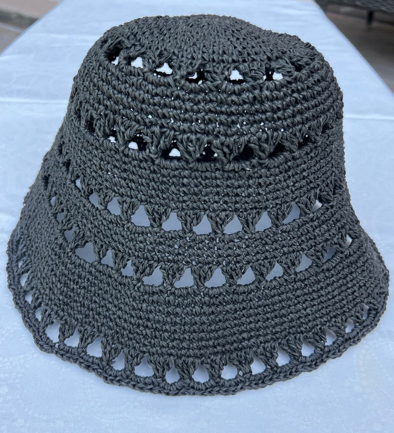 Black knit bucket hat image 2