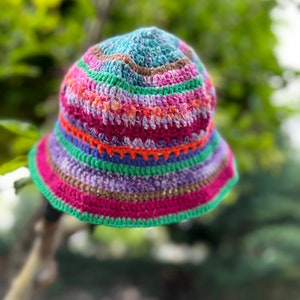 Colorful Knit bucket hat gift image 5